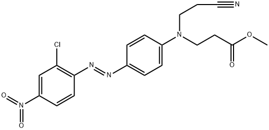 N-[4-[(2-クロロ-4-ニトロフェニル)アゾ]フェニル]-N-(2-シアノエチル)-β-アラニンメチル 化学構造式
