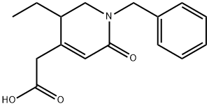 1-ベンジル-5-エチル-1,2,5,6-テトラヒドロ-2-オキソ-4-ピリジン酢酸 化学構造式