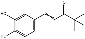 1-(3,4-ジヒドロキシフェニル)-4,4-ジメチル-1-ペンテン-3-オン 化学構造式