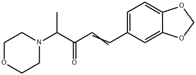 1-(1,3-ベンゾジオキソール-5-イル)-4-モルホリノ-1-ペンテン-3-オン 化学構造式