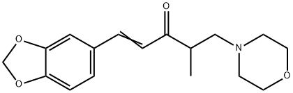 1-(1,3-Benzodioxol-5-yl)-4-methyl-5-morpholino-1-penten-3-one Struktur