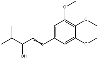 1-(3,4,5-トリメトキシフェニル)-4-メチル-1-ペンテン-3-オール 化学構造式