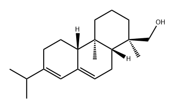 (1R)-1,4aβ-ジメチル-7-イソプロピル-1,2,3,4,4a,4bα,5,6,10,10aα-デカヒドロフェナントレン-1α-メタノール 化学構造式