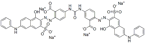 tetrasodium 3,3'-(carbonyldiimino)bis[6-[[1-hydroxy-6-(phenylamino)-3-sulphonato-2-naphthyl]azo]benzoate] Structure