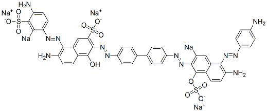 7-Amino-3-[[4'-[[6-amino-5-[(4-aminophenyl)azo]-1-hydroxy-3-sodiosulfo-2-naphthalenyl]azo][1,1'-biphenyl]-4-yl]azo]-8-[(4-amino-2-sodiosulfophenyl)azo]-4-hydroxynaphthalene-2-sulfonic acid sodium salt Structure