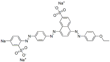 5-[(4-エトキシフェニル)アゾ]-8-[[4-[(4-ソジオスルホフェニル)アゾ]フェニル]アゾ]ナフタレン-2-スルホン酸ナトリウム 化学構造式