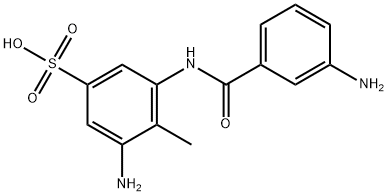 3-amino-4-methyl-5-(3-aminobenzamido)benzene sulfonic acid Struktur