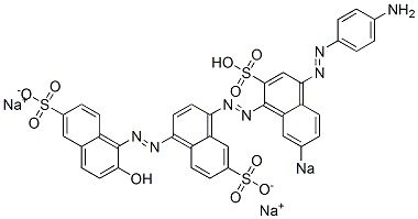 4-[[4-[(4-Aminophenyl)azo]-7-sodiosulfo-1-naphthalenyl]azo]-2'-hydroxy[1,1'-azobisnaphthalene]-6,6'-disulfonic acid disodium salt,6661-87-6,结构式