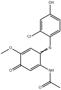 N-[6-[(2-chloro-4-hydroxyphenyl)imino]-4-methoxy-3-oxo-1,4-cyclohexadien-1-yl]acetamide Struktur