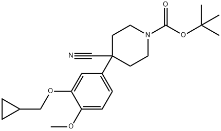 1-BOC-4-CYANO-4-[3-(CYCLOPROPYLMETHOXY)-4-METHOXYPHENYL]-PIPERIDINE Structure