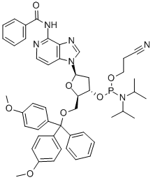 N-[1-[5-O-[二(4-甲氧基苯基)苯基甲基]-3-O-[[二(1-甲基乙基)氨基](2-氰基乙氧基)膦基]-2-脱氧-BETA-D-赤式-呋喃戊糖基]-1H-咪唑并[4,5-C]吡啶-4-基]苯甲酰胺, 666257-76-7, 结构式