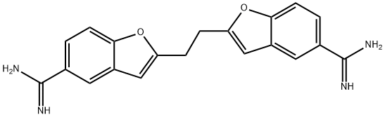 2,2′-エチレンビス(5-ベンゾフランカルボアミジン) 化学構造式