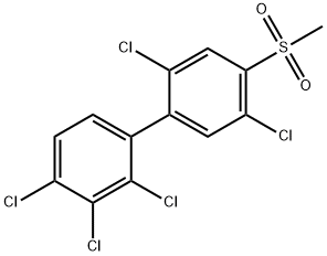 4-メチルスルホニル-2,2',3',4',5-ペンタクロロビフェニル 化学構造式