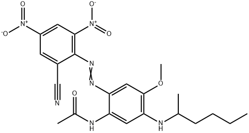 N-[2-[(2-cyano-4,6-dinitrophenyl)azo]-4-methoxy-5-[(1-methylpentyl)amino]phenyl]acetamide,66671-91-8,结构式