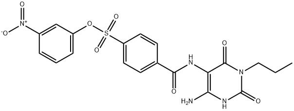 Benzenesulfonic  acid,  4-[[(4-amino-1,2,3,6-tetrahydro-2,6-dioxo-1-propyl-5-pyrimidinyl)amino]carbonyl]-,  3-nitrophenyl  ester|
