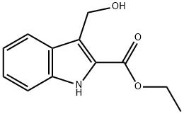3-(ヒドロキシメチル)-1H-インドール-2-カルボン酸エチル 化学構造式