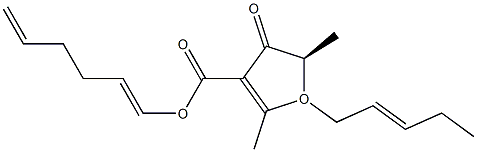 (-)-2-[(1E,3E)-1,3-Hexadienyl]-5-methoxy-2-methyl-4-[(E)-1-oxo-2-hexenyl]furan-3(2H)-one 结构式
