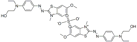 bis[2-[[4-[ethyl(2-hydroxyethyl)amino]phenyl]azo]-6-methoxy-3-methylbenzothiazolium] sulphate|2-[[4-[乙基(2-羟基乙基)氨基]苯基]偶氮]-6-甲氧基-3-甲基-苯并噻唑翁硫酸盐