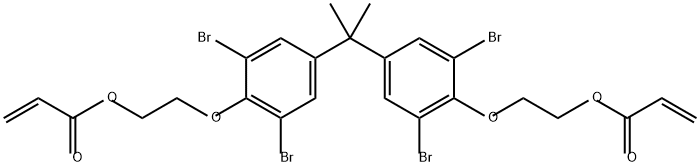 2,2-ビス[4-(2-アクリロイルオキシエトキシ)-3,5-ジブロモフェニル]プロパン 化学構造式