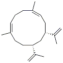 (1E,5E,8S,10R)-1,5-Dimethyl-8,10-bis(isopropenyl)-1,5-cyclododecadiene Struktur