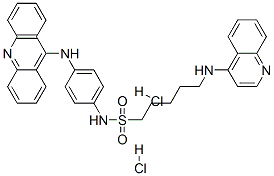 N-[4-(acridin-9-ylamino)phenyl]-5-(quinolin-4-ylamino)pentane-1-sulfon amide dihydrochloride Struktur