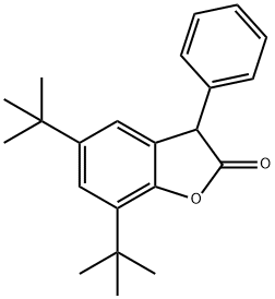 5,7-bis(1,1-dimethylethyl)-3-phenyl-(3H)-benzofuran-2-one Struktur