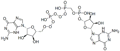 [[[(2R,3S,4R,5R)-5-(2-amino-6-oxo-3H-purin-9-yl)-3,4-dihydroxyoxolan-2-yl]methoxy-hydroxyphosphoryl]oxy-hydroxyphosphoryl] [(2R,3S,4R,5R)-5-(2-amino-6-oxo-3H-purin-9-yl)-3,4-dihydroxyoxolan-2-yl]methyl hydrogen phosphate, 6674-45-9, 结构式