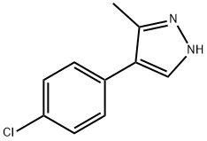 4-(4-クロロフェニル)-3-メチル-1H-ピラゾール 化学構造式