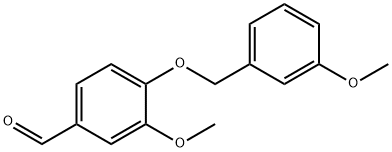 3-メトキシ-4-[(3-メトキシベンジル)オキシ]ベンズアルデヒド 化学構造式