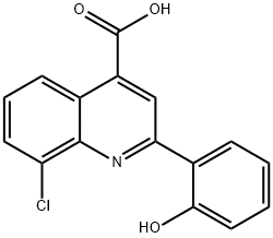 8-クロロ-2-(2-ヒドロキシフェニル)キノリン-4-カルボン酸 化学構造式