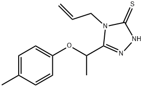 4-アリル-5-[1-(4-メチルフェノキシ)エチル]-4H-1,2,4-トリアゾール-3-チオール 化学構造式