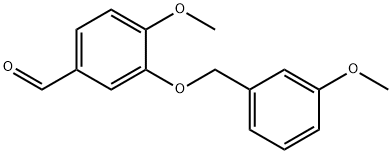 4-甲氧基-3-(3-甲氧基苄基)氧基-苯甲醛 结构式