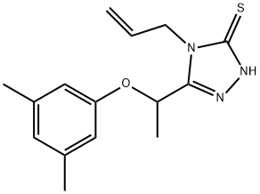 4-アリル-5-[1-(3,5-ジメチルフェノキシ)エチル]-4H-1,2,4-トリアゾール-3-チオール 化学構造式