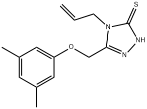 4-アリル-5-[(3,5-ジメチルフェノキシ)メチル]-4H-1,2,4-トリアゾール-3-チオール 化学構造式
