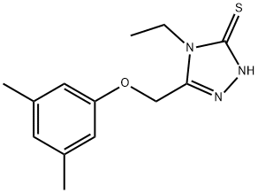 5-((3,5-二甲基苯氧基)甲基)-4-乙基-4H-1,2,4-三唑-3-硫醇, 667413-42-5, 结构式