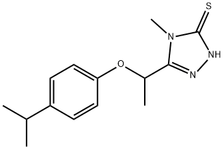 5-[1-(4-イソプロピルフェノキシ)エチル]-4-メチル-4H-1,2,4-トリアゾール-3-チオール 化学構造式
