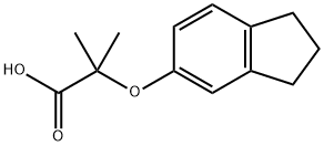 2-(2,3-ジヒドロ-1H-インデン-5-イルオキシ)-2-メチルプロパン酸 化学構造式