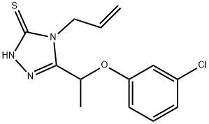 4-アリル-5-[1-(3-クロロフェノキシ)エチル]-4H-1,2,4-トリアゾール-3-チオール 化学構造式