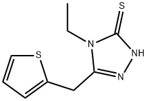 4-エチル-5-(2-チエニルメチル)-4H-1,2,4-トリアゾール-3-チオール 化学構造式