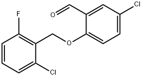 5-クロロ-2-[(2-クロロ-6-フルオロベンジル)オキシ]ベンズアルデヒド 化学構造式