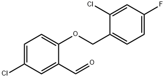 5-クロロ-2-[(2-クロロ-4-フルオロベンジル)オキシ]ベンズアルデヒド 化学構造式