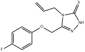 4-アリル-5-[(4-フルオロフェノキシ)メチル]-4H-1,2,4-トリアゾール-3-チオール 化学構造式