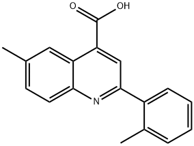 6-メチル-2-(2-メチルフェニル)キノリン-4-カルボン酸 化学構造式