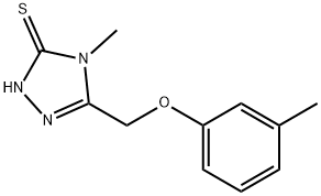 4-甲基-5-[(3-甲基苯氧基)甲基]-2H-1,2,4-三唑-3-硫酮, 667437-40-3, 结构式