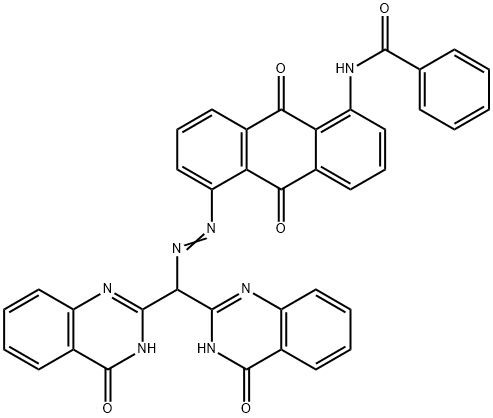 N-[5-[[bis(1,4-dihydro-4-oxo-2-quinazolinyl)methyl]azo]-9,10-dihydro-9,10-dioxo-1-anthryl]benzamide Struktur