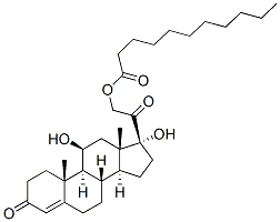 ウンデカン酸11β,17-ジヒドロキシ-3,20-ジオキソプレグナ-4-エン-21-イル 化学構造式