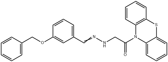 10-((((3-(Phenylmethoxy)phenyl)methylene)hydrazino)acetyl)-10H-phenoth iazine 结构式