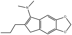 2-n-propyl-3-dimethylamino-5,6-methylenedioxyindene Struktur