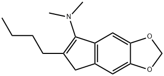 2-n-butyl-3-(dimethylamino)-5,6-methylenedioxyindene Struktur