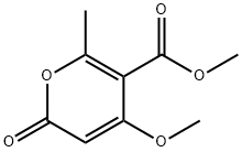 2-Methyl-4-methoxy-6-oxo-6H-pyran-3-carboxylic acid methyl ester Struktur
